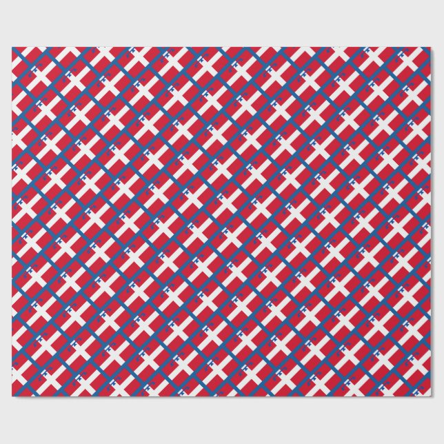 Piemonte flagga (italienska regionen) presentpapper (Platt)