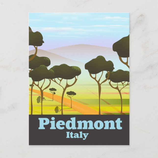 Piemonte Italien resebroschyr Vykort (Framsida)