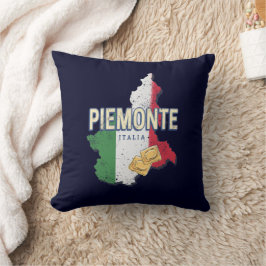 Piemonte Italien Retro Region Karta Vintage Pasta Kudde