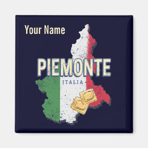 Piemonte Italien Retro Region Karta Vintage Pasta Magnet