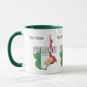 Piemonte Italien Retro Region Karta Vintage Pasta Mugg