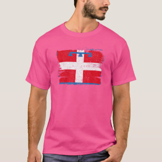 Piemonte-regionen italienska Turin Italien Flagga T Shirt