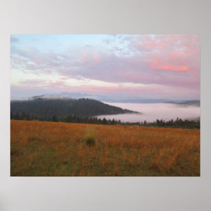 Pieniny bergs sunrise poster