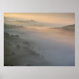 Pieniny sunrise dimma poster