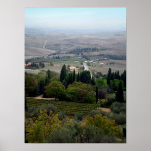 Pienza landskap poster
