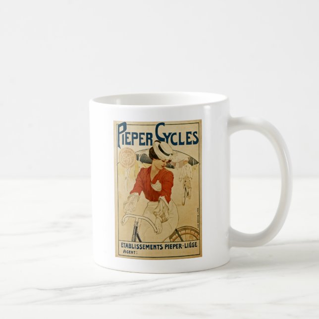 Pieper Cycles ~ Émile Berchmans ~ Belgium 1900 Kaffemugg (Höger)