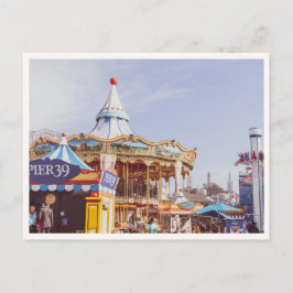 Pier 39 Fisherman's Wharf Karusell Downtown-vy Vykort