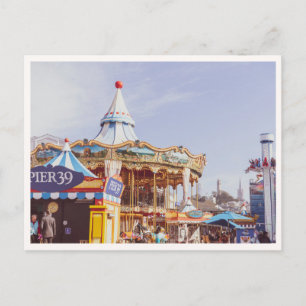 Pier 39 Fisherman's Wharf Karusell Downtown-vy Vykort