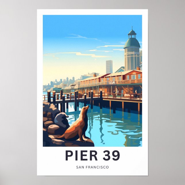 Pier 39 San Francisco Travel Skriv ut Poster (Framsidan)