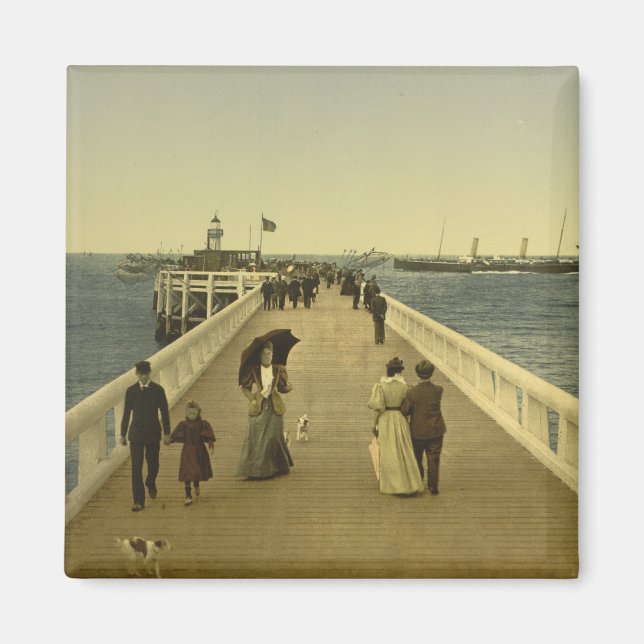Pier at Ostend, Väster Flanders, Belgien Magnet (Framsidan)