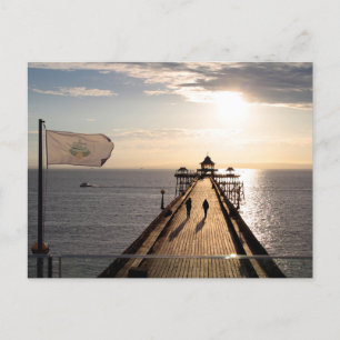 Pier at Sunset - Clevedon, Somerset, UK - Vykort