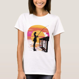 Pier Fishing Girl T Shirt