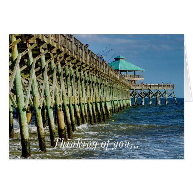 Pier Fishing thinking of You Card OBS Kort (Framsidan Horizontal)