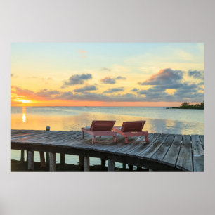 Pier förbiser havet, Belize Poster