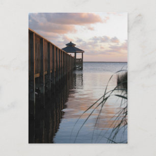 Pier & Gazebo vid Sunset, Outer Banker NC-vykort Vykort
