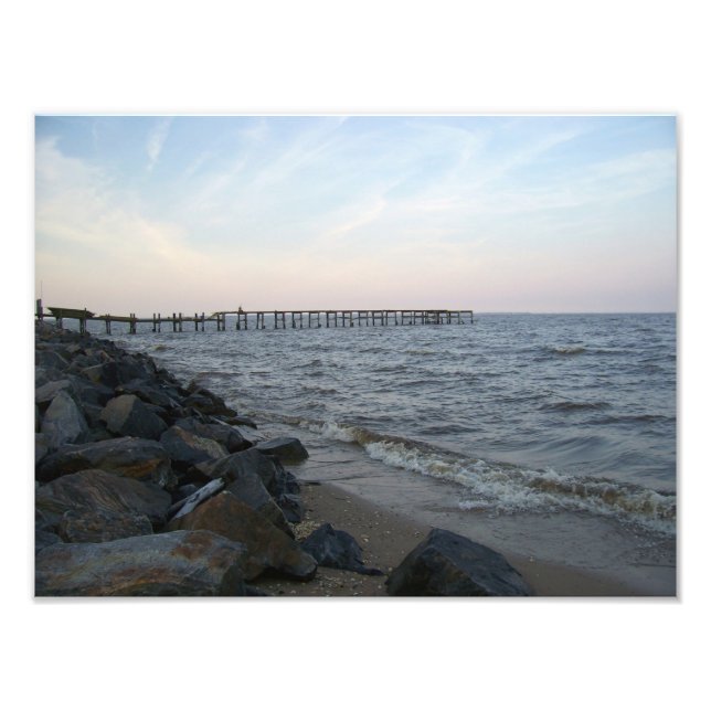 Pier i Colonial Beach, Virginia Fototryck (Framsidan)