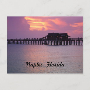 Pier i Neapel, Florida vid solnedgången Vykort