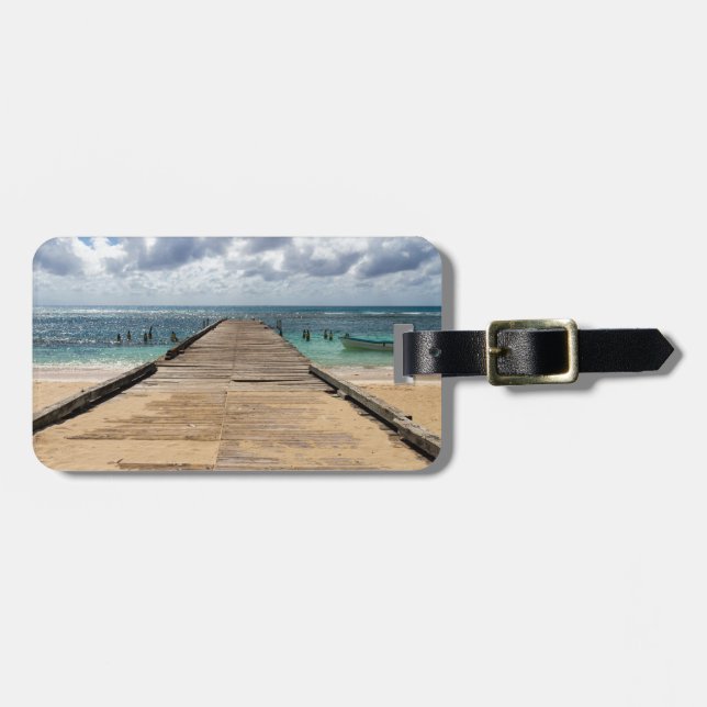 Pier in i havet Saona Domenican Republic Bagagebricka (Horisontell Framsida)