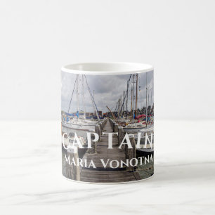 Pier med båtar och yachter i Marken Netherlands Kaffemugg
