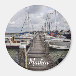 Pier med båtar och yachter i Marken Netherlands Magnet