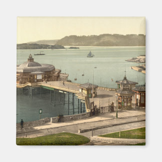 Pier, med Drake Island, Plymouth, England Magnet