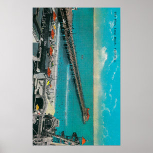 Pier och Beach och Long Beach Poster