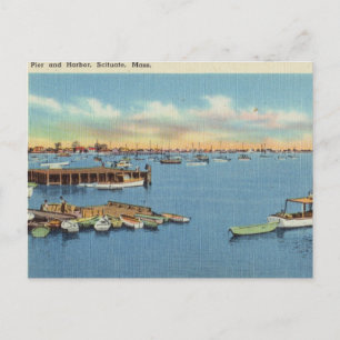 Pier och Harbour, Scituate, Massachusetts Vykort