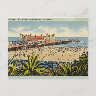 Pier och Yacht Harbour, Santa Monica, Kalifornien Vykort