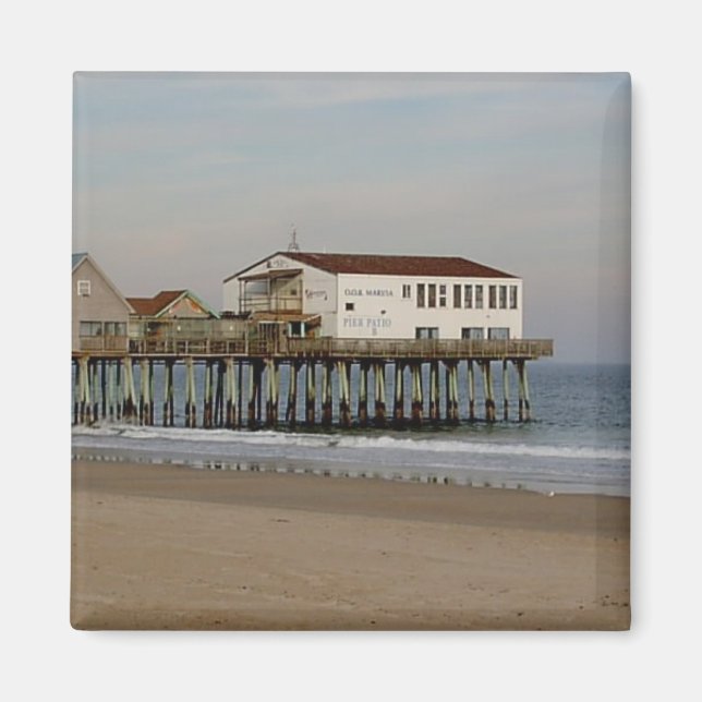 Pier på gamla Orchard Beach, Maine Magnet (Framsidan)