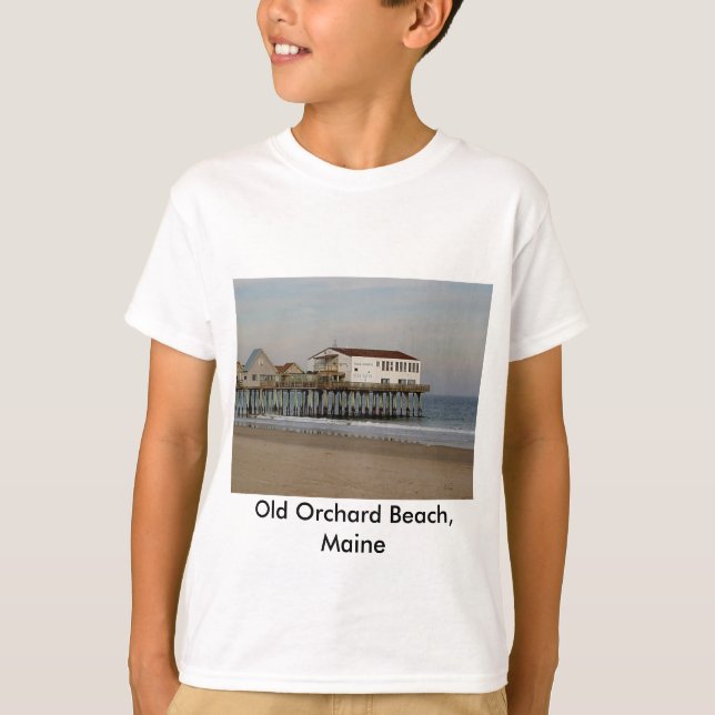 Pier på gamla Orchard Beach, Maine T-shirt (Framsida)