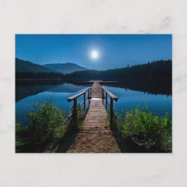 Pier på natten under en hel måndag vykort