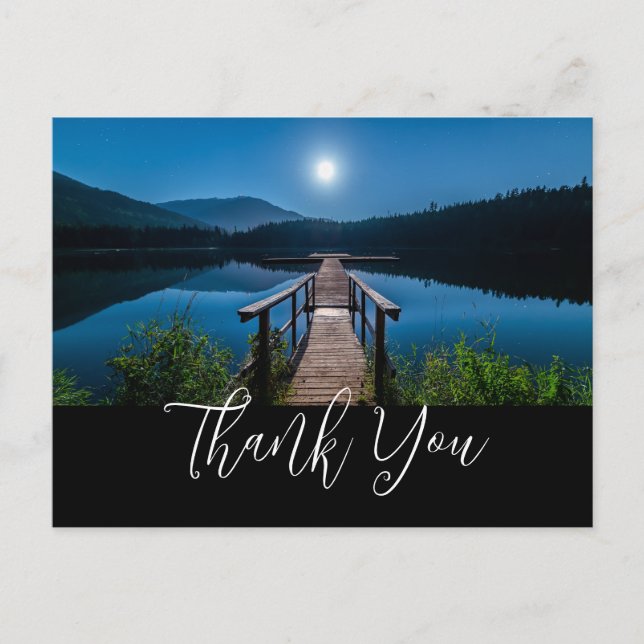 Pier på natten under Full Moon Tack Vykort (Framsida)