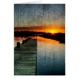 Pier Sunset Card Hälsningskort