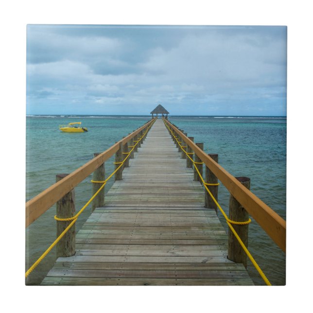Pier vid Coral Kusten, Fiji Kakelplatta (Framsidan)
