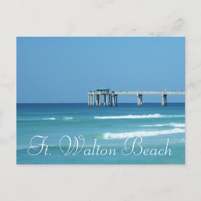 Pier vid Fort Walton Beach, Florida Vykort (Framsida)