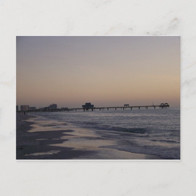 Pier vid Sunset Vykort (Framsida)