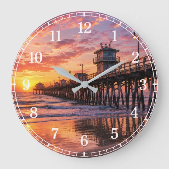 Pier Wall Clock — Coastal Landscape Design Stor Klocka (Framsida)