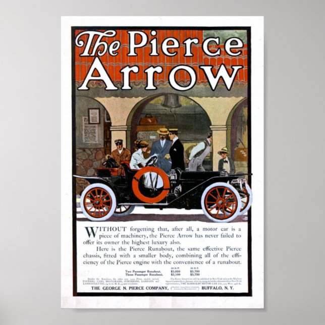 Pierce Arrow Motor Car Poster (Framsidan)