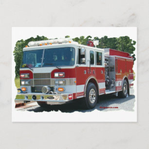 Pierce fire lastbil vykort