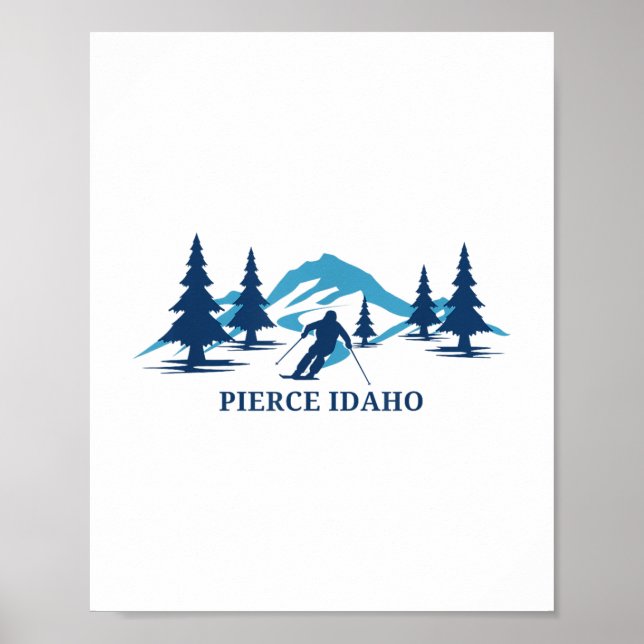 Pierce Idaho Ski Resort Skiing Skier _1 Poster (Framsidan)