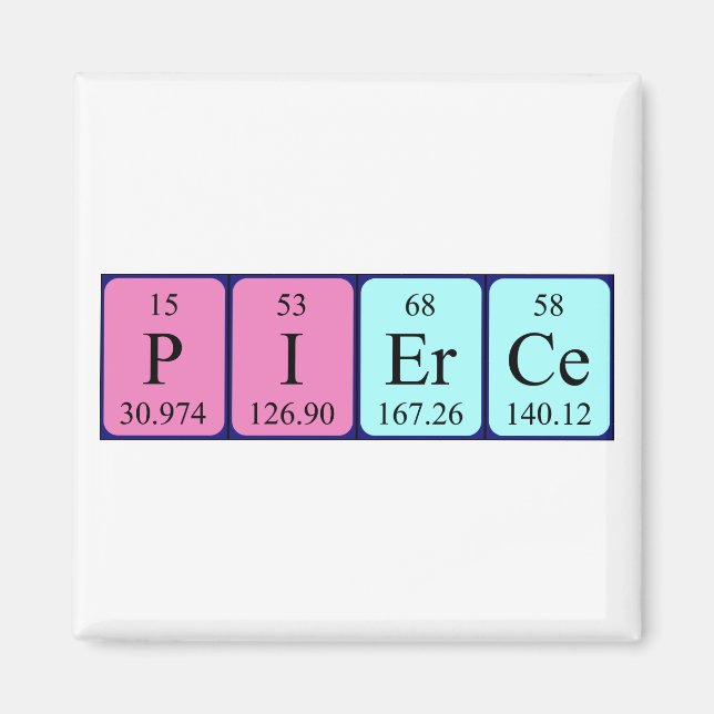 Pierce Perice bord namn magnet (Framsidan)