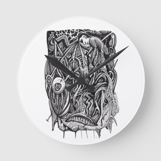 Pierced, av Brian Benson Rund Klocka (Framsida)