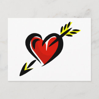 Pierced Heart Arrow Valentine Helg Vykort