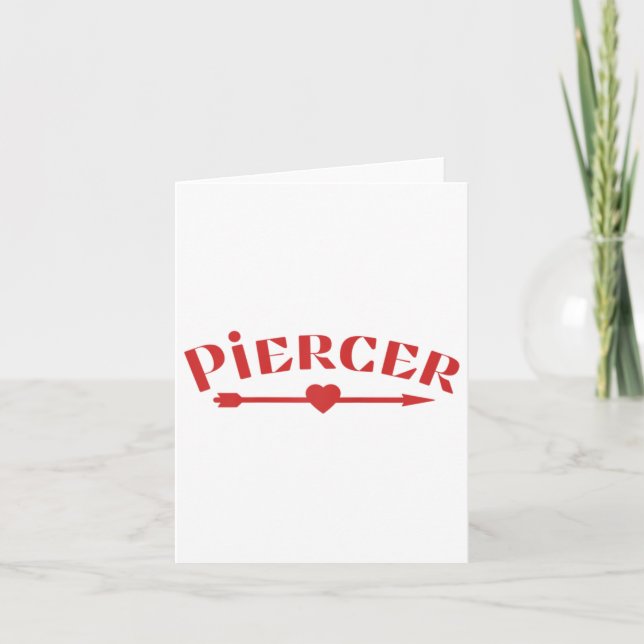 Piercer Arrow Heart Professional Piercing Butik Rö Kort (Framsida)