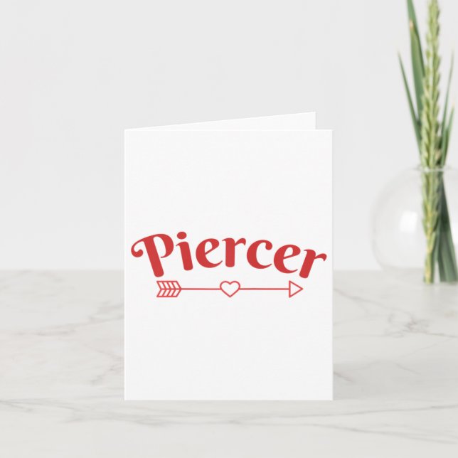 Piercer Arrow Heart Professionell Piercingbutik Rö Kort (Framsida)