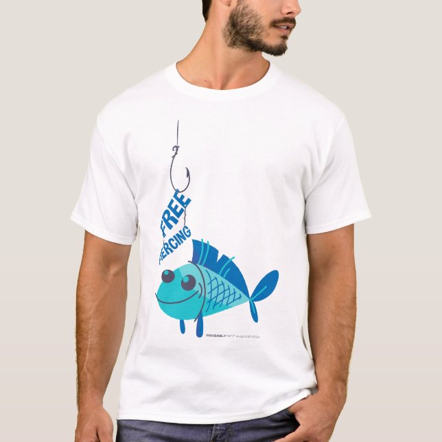 "Piercing Försiktighet" - Undvik Krok T Shirt (Framsida)