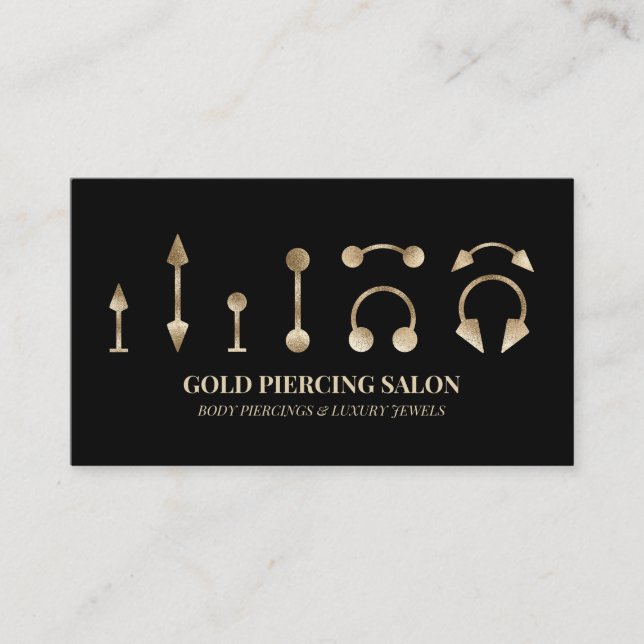 Piercing Specialist Golden JEWELS Visitkort (Framsida)