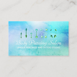 Piercing Specialist hologram Chic grön färg Visitkort