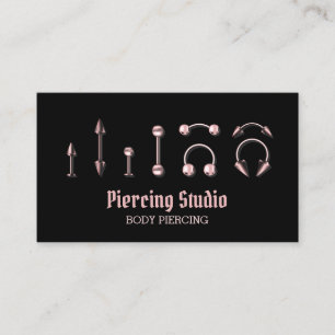 Piercing Specialist Modern Svart rosa Visitkort