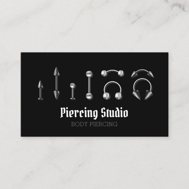 Piercing Specialist Modern Visitkort (Framsida)